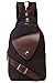Aidonger Body Purse Chest Bag Bodybag Canvas and Leather Messenger Bag (Black)