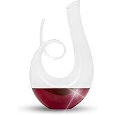 Maypes Luxurious U-Shaped Wine Decanter – Elegant Red Wine Aerator Carafe – 1500ml Capacity Decanter Wine Made of Non-Lead Crystal Glass – Easy to Use Crystal Decanter for Red, White, Rose Wine