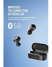Dudios Zeus Ace TWS Auriculares inalámbricos Bluetooth 5.0 Auriculares estéreo in ear Mini Auriculares (4 horas de tiempo de reproducción con funda recargable de 800 mAh, emparejamiento automático, control de un botón), color negro