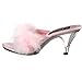 Fabulicious Women's Belle-301F Marabou Slipper Baby Pink Satin