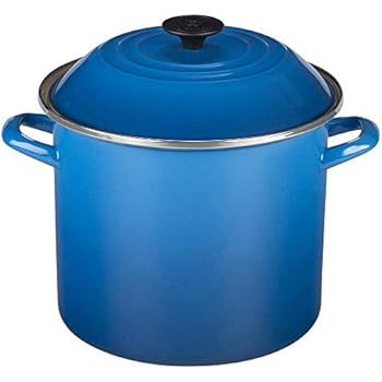Le Creuset N5100-2459 Enamel Over Steel Stockpot, 10-Quart, Marseille