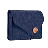 ProCase MacBook Power Adapter Case Storage Bag, Felt Portable Electronics Accessories Organizer Pouch for MacBook Pro Air Laptop Power Supply Magic Mouse Charger Cable Hard Drive Power Bank -Navy
