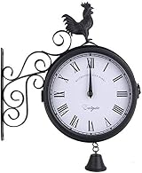 Timelike Antique Black Double Sided Round Wall Clock Garden Décor 30cm view 2