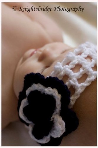 Pattern103-Navy Blue waffle headband