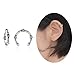 Aifeer s925 Sterling Silver Round Retro Carved Ear Cuff Wrap Earring No Piercing for Men & Women (A Pair)