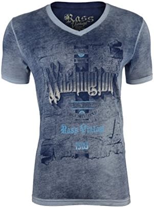 Rass Collection V-Neck Graphic T-Shirt – Men’s Tee Shirts MJC5045-NVY-XL