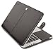 MOSISO Compatible with MacBook Pro Retina 13 inch Case A1502 A1425 2015-2012 Release, PU Leather Portfolio Protective Stand Cover Sleeve, Black