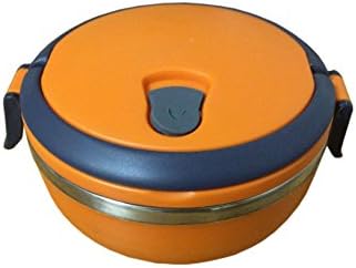 Stainless Steel Lunch Box Eco Friendly Sustainable Color To Go Food Container with Handles (Orange). Perfect for kids and adults.