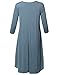 Made by Emma Women's Casual Loose Fit Solid Viscose 3/4 Sleeve Round Neck Midi Dress