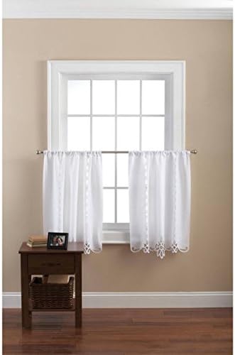 Amazon Com Mainstays Battenburg White Lace Kitchen Tier Pair 60