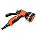 Garden Hose Nozzle: Best for Lawns, Plants & Shrubs, Washing Pets. Free Detachable Shut Off/ON Valve, Ergonomic Trigger, Easy Flow Control Setting, Durable Soft Touch Grip, 8 Settings.