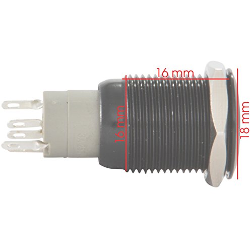 image for JacobsParts Momentary Pushbutton Starter Switch Circular Metal Black w