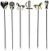 PuTwo Cocktail Picks Stainless Steel 4' Unique Middle Ages Bonzes Horses Sticks Party Supplies - Set of 6