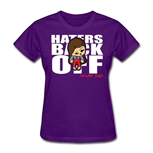 Spreadshirt Miranda Sings Merch Haters Back Off Women's T-Shirt, S, Purple
