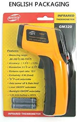 Didade Infrared Non-contact Digital Temperature Gun Thermometer with Laser for Precisely Aiming, Bright LCD Display with LED Backlight (-58 °F to 716°F),With 2 batteries (With 2 batteries)