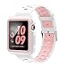 EloBeth for Apple Watch Band 42mm with Case, Soft Silicone Sport Strap iWatch Band with Shock Resistant Protective Case for Apple Watch Band Series 3/2/1 Nike+ Sport Edition(42mm White/Pink)
