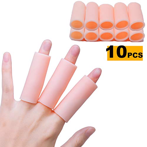 Sumifun Finger Sleeves Protectors, Gel Finger Cots, Sporting Style Silicone Thumb Finger Caps Covers Gloved Protection for Trigger Finger, Hand Eczema, Finger Cracking