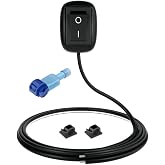 Gebildet 12V-220V/10A SPST Paste Type Button Switch with 1m Wire,Water Drop Shape Off/ON Switch for Fog Driving Lights,Neon Lights,LED Light Bar