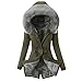 Ellymi Ladies Faux Fur Lining Coat Womens Winter Warm Thick Long Jacket Hooded Overcoat Fashion Trench Coat Jacket