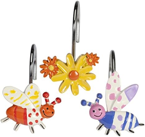 Creative Bath Products Cute as a Bug Shower Hooks, 12-Pack