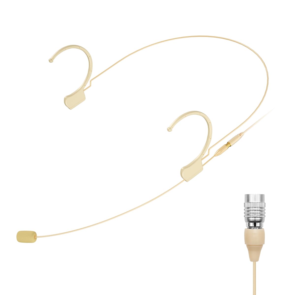 KIMAFUN Professional Over-Ear Hanging Condenser Headset Microphone, Compatible with Audio Technica Wireless Bodypack Transmitters, Ideal for Performances, Theaters, Lectures, and Speeches,HC-810