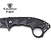 Snake Eye Tactical Everyday Carry Karambit Style Ultra Smooth One Hand Opening Folding Pocket Knife - Ideal for Recreational Work Hiking Camping (Black)
