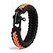 The Friendly Swede Paracord Bracelet with Microcord and D-Shackle - Adjustable Size (Orange Small)