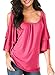 BBX Lephsnt Women's Summer Cold Shoulder Ruffle Sleeve Loose Stretch Tops Tunic Blouse Shirt