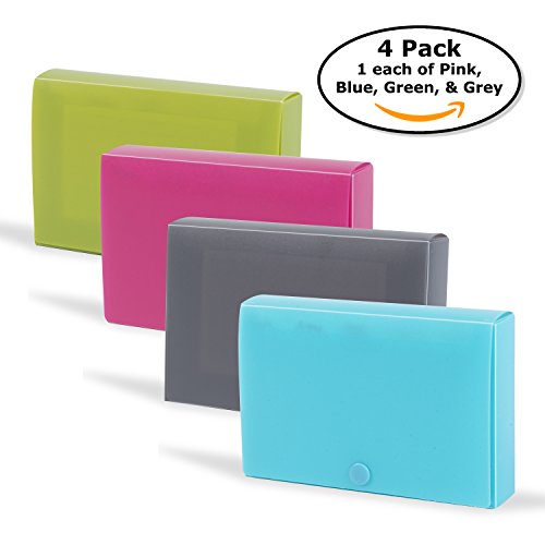 DocIt Index Card Holder 3" x 5" for Storing Recipe Cards, School Index Cards & More (4-Pack)