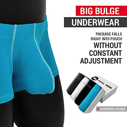 Real Men Bulge Enhancing Underwear 4 Pack 3XL 3in Inseam Ice Silk Sexy Mens Underwear
