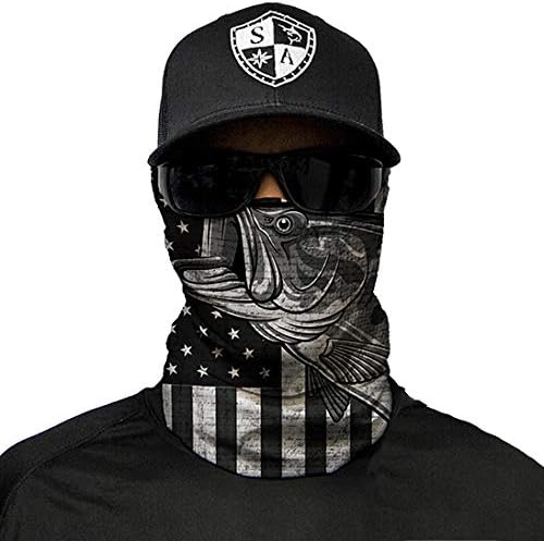 Salt Armour Face Mask Shield Protective Balaclava Bandana Microfiber Tube Neck Warmer (Blackout USA Bass)
