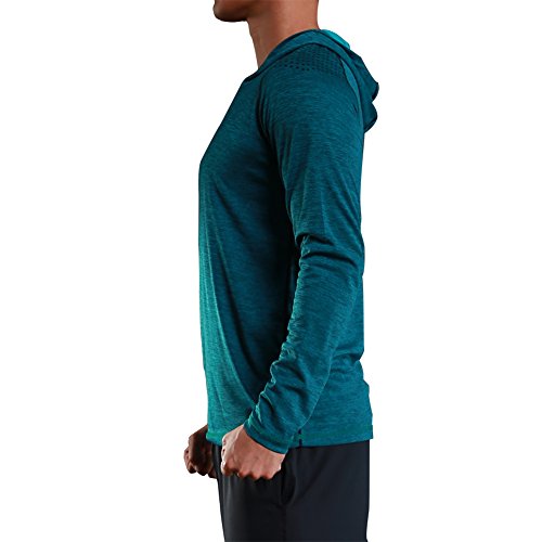 Gerlobal Mens Gym Workout Active Muscle Bodybuilding Long Sleeve Hoodies Casual Hooded Sweatshirts Blue,X-Large