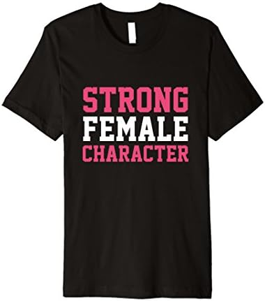Mens Strong Female Character Feminism T-Shirt Medium Black