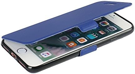 iPhone 7 Plus case, iPhone 8 Plus case, MTRONX Magnetic Ultra Folio Flip Slim PU Leather Soft TPU Twill Case Cover with Stand for Apple iPhone 7 Plus iPhone 8 Plus - Blue(MS-BU)