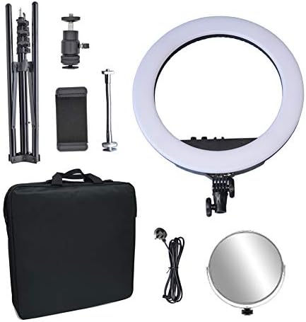 Ring Light,18 inch 55W Dimmable Bi-Color 3200-5600K 512 LEDs With Light Stand,Cosmetic Mirror,Phone Holder for Makeup Selfie Photo Portrait Photography Video Shooting