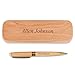 Personalized Engraved Maple Wood Rosewood Ball Pen & Case Set (Maple Wood)