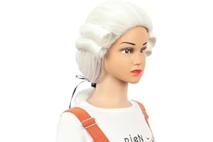 yuehong Long George Washington Wig Cosplay White Curly Gentleman Lawyer Wig Halloween Hair Wigs (Kids)
