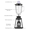 Blender-Smoothie-Maker-700W-homgeek-15L-Glass-Smoothie-Blender-with-6-Stainless-Steel-Blades-3-Adjustable-Speeds-for-Milk-Shake-Frozen-Fruit-and-Ice-Crush-27000UMin-High-Speed-Low-Noise Blender Smoothie Maker 700W, homgeek 1.5L Glass Smoothie Blender with 6 Stainless Steel Blades, 3 Adjustable Speeds for Milk Shake, Frozen Fruit and Ice Crush , 27,000U/Min High Speed, Low Noise