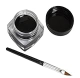 Towallmark 1PC Best Mini Black Waterproof Eyeliner Gel Cream With Brush Makeup Cosmetic Cream With Brush Makeup Cosmetic