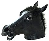 Creepy Horse Head Mask Super Latex Fun hat Purim Halloween (Black)