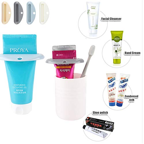 ONDY 4-Pack Toothpaste Tube Squeezer Toothpaste Clips Cream Squeezers for Toothpaste Hair Salon, Hand Cream,Paint Tube,Cosmetics (4-PC-Squeezer)