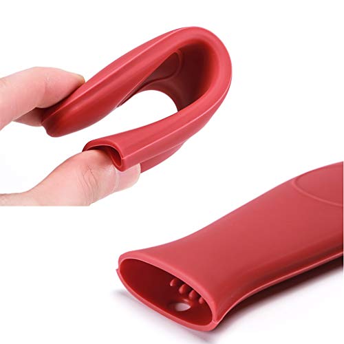 image for Puyujin 3pcs Premium Cast Iron Handle Cover, Heat Protecting Silicone 