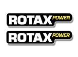 2 ROTAX Power 3'' White w/Yellow Vinyl Decals Stickers (White, 0.6''x 3'')
