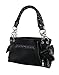 Black Embroidered Concealed Carry Purse Rhinestone Skull Studded Vinyl Handbag