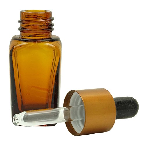 12 Pcs Amber Glass Copper Cap Eye Dropper Bottles Refillable Glass Pipette Empty Bottle Wholesale Aromatherapy Essential Oil Serum Bottle 10 ml