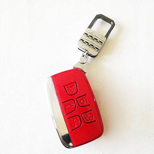 KMT ABS Smart Remote Key Fob Case Cover Protector Shell Fit Jaguar XE XJ XF F-TYPE F-SPACE (PACK OF 1 PC) (Red With Metal KeyChain) - Thumbnail 2