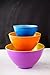 ienjoyware Colorful Melamine Mixing Bowls, Set of 3 - Two-Tone Nesting Design - Purple, Orange and Blue
