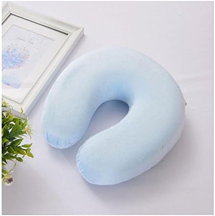 Travel pillow memory foam, U-shaped headrest, neck pain relief (blue)