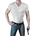 ConcealmentClothes Men’s V-Neck Undercover- Concealed Carry Holster Shirt (Large, White)