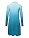 WSK1079 Womens Ombre Open Front Long Cardigan XL Aqua